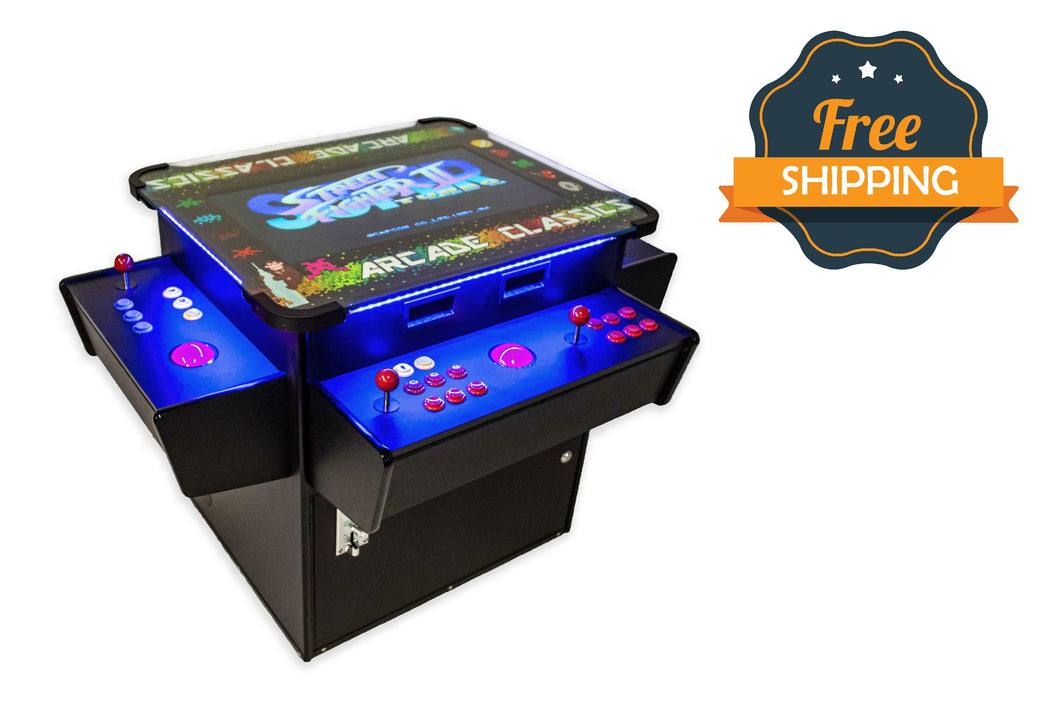 Full-sized, 3 Sided, Cocktail Table Arcade Game With 3,016 Classic, Golden Age, and Retro Games with Trackball